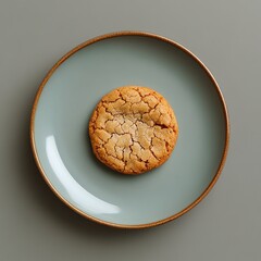 Cookie on a plate with a minimalist design.