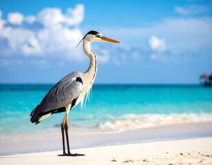 Heron on a tropical beach (1)
