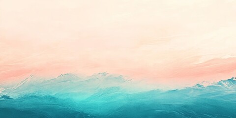 A detailed view of a pastel gradient transitioning from light peach to soft teal, the gentle colors creating a calming and soothing effect