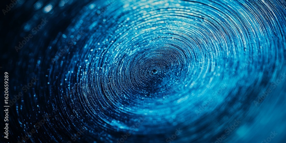 Poster a radial gradient from dark blue to bright cyan, the circular transition creating a sense of depth a
