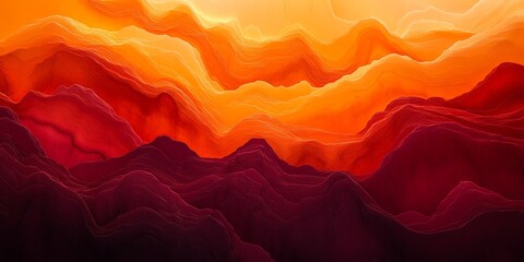 a linear gradient from dark red to bright orange, the bold colors creating a fiery and intense abstract pattern