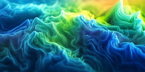 a gradient blend with bold transitions from electric blue to neon green, focus on the striking and vivid hues