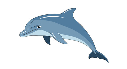 Graceful blue dolphin leaping through clear ocean waters on a bright sunny day