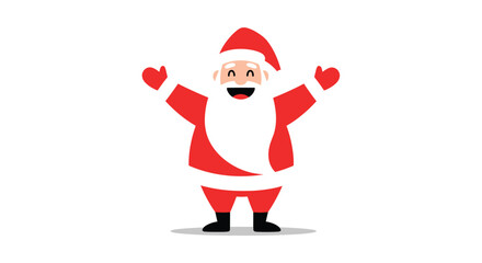 Joyful Santa Claus Character Spreading Holiday Cheer with Open Arms Welcoming Everyone