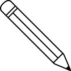 pencil write icon line art vector on transparent background