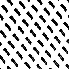 Diagonal arrangement of black brush strokes on a white background creating a seamless pattern effect