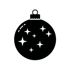 Obraz premium Illustration of a christmas ornament with stars on it silhouette