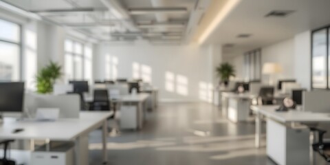 blurred office background with workstation out of focus