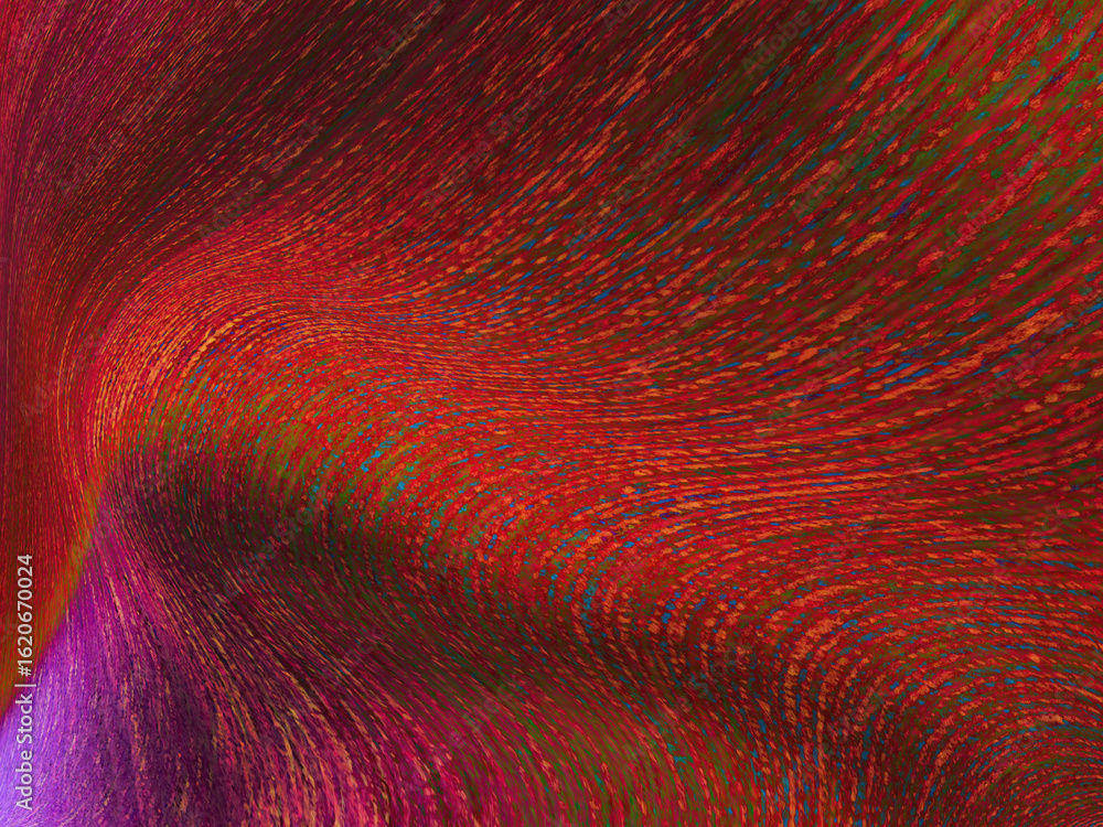 Poster dynamic abstract image featuring vivid red colors creating seamless flowing patterns, evoking a sens
