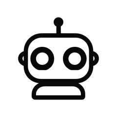 Fototapeta premium Robotic Companion: A Classic Robot Head Icon for Technology, Automation, and Artificial Intelligence Designs - Perfect for Tech Startups and Educational Projects