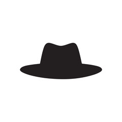 Fedora hat silhouette vector flat illustration design on white background
