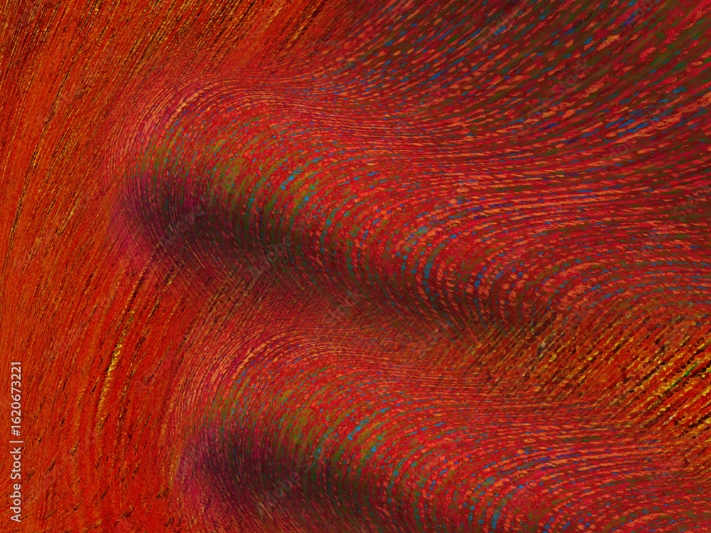 Poster dynamic abstract image featuring vivid red colors creating seamless flowing patterns, evoking a sens