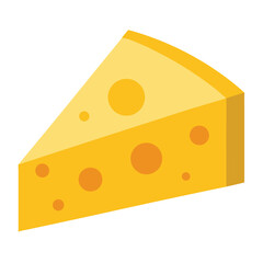 Vibrant Swiss & Emmental Cheese Flat Color Icon - Perfect for Food Apps & Websites