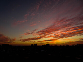 Sunset over the city