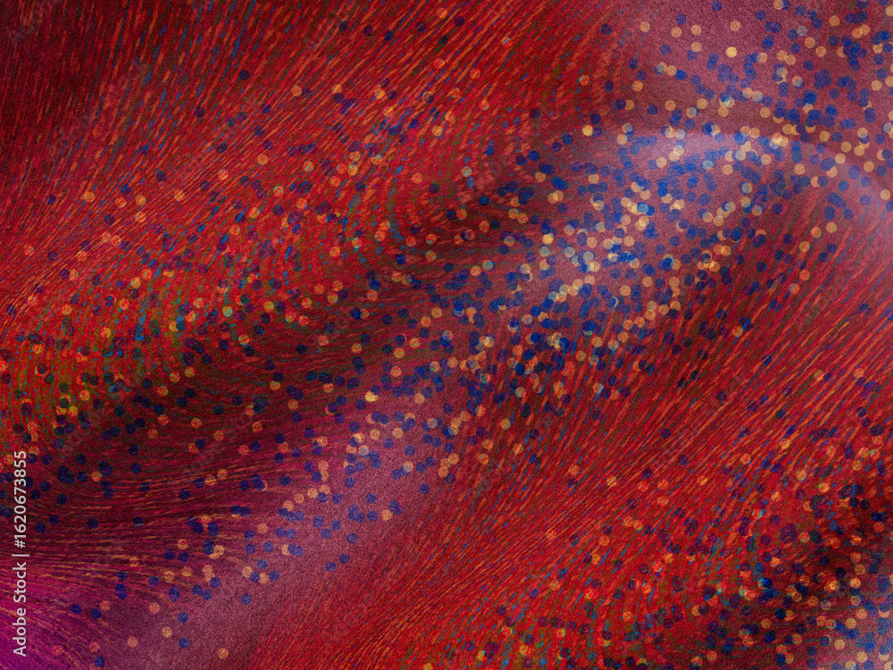 Poster dynamic abstract image featuring vivid red colors creating seamless flowing patterns, evoking a sens