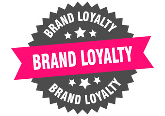 brand loyalty. brand loyalty round pink label isolated on transparent background