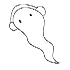 hand drawn sketch of game over horror  transparent background