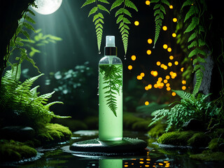 Face Mist in Magical Forest with Glowing Lights
