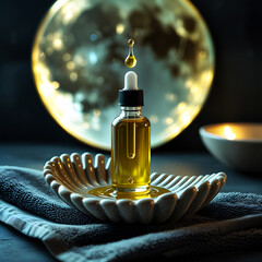 Night Serum Dropper Bottle with Full Moon