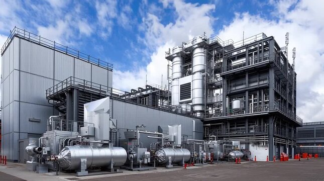 Carbon Capture. Industrial facility dedicated to carbon capture technology operations.