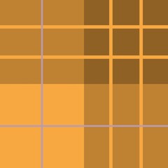 A geometric pattern of squares and rectangles is arranged in a grid with varying shades of brown and orange. The intersecting lines create a structured, plaid-like design.