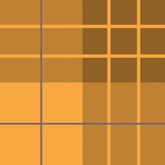 A series of intersecting lines create a pattern of squares and rectangles in shades of brown and orange. The geometric design forms a plaid-like grid with varying tones.
