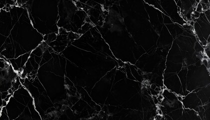 Abstract Black Marble Texture With White Veins Minimal Composition And Dark Background