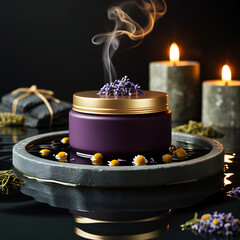Luxury Night Cream with Lavender and Candles