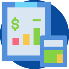 Bookkeeping icon for accounting and finance business, website, application, printing, document, poster design, etc