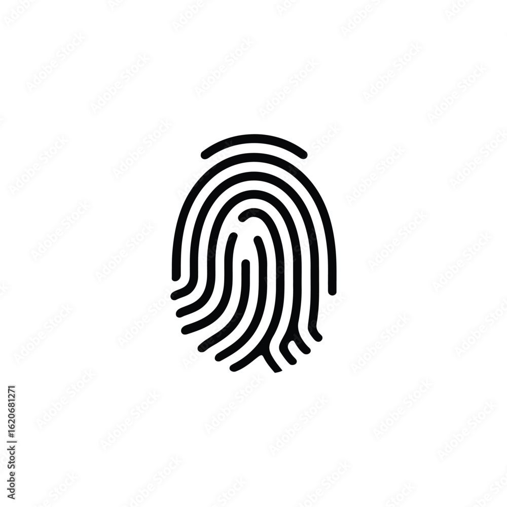 Poster simple fingerprint identification security system access control biometric authentication identity v