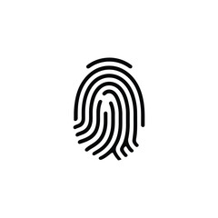Simple Fingerprint Identification Security System Access Control Biometric Authentication Identity Verification Technology on Transparent Background Vector
