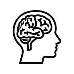 Human Brain Head Profile Thinking Process Intelligence Cognitive Function Mental Health Awareness on Transparent Background Vector Illustration Design