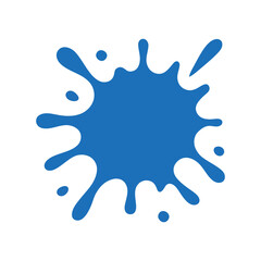 Naklejka premium Vibrant blue ink splash silhouette isolated on white background