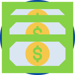 Money icon for accounting and finance business, website, application, printing, document, poster design, etc
