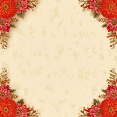 Durga Puja Celebration Poster with Vector Goddess Durga and Floral Border
