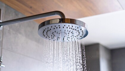 running shower close up