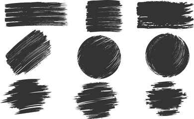 Black set of grunge paint brush, ink brush, brush strokes, brushes, lines, frames, box, grungy. Grungy brushes collection. Brush stroke paint boxes on white background