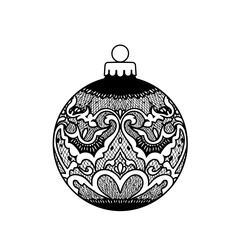 Obraz premium Intricate christmas ornament with lace like pattern silhouette