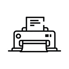 Printer Silhouette A Clean and Modern Representation of Office Equipment Ideal for Documents Printing and Technology-Related Visuals