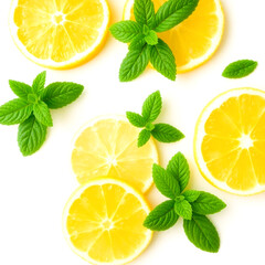 Detailed shot of lemon slices with sharp citrus texture and vibrant natural coloring  
