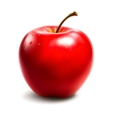 Closeup illustration of red apple showing natural details and rich color in digital style  
