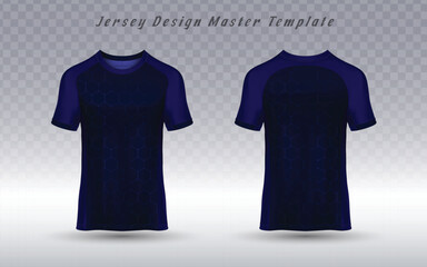Professional sports jersey mockup in a sleek navy and dark blue design, ideal for team uniforms, athletic apparel, and branding presentations.