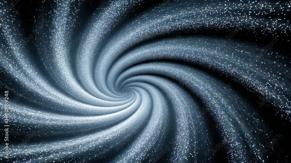 Poster blue metallic swirl tunnel animation video background motion graphics seamless loop with dynamic spi