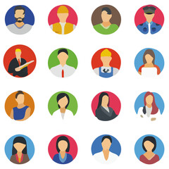 Fototapeta premium Flat Design Avatar Icon Set