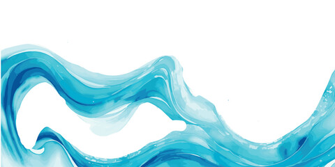 Vibrant Cartoon Ocean Wave Vector with Splash and Foam on White Background – Perfect for Summer Party Designs, T-shirt, , Kids Themes, and Digital Art.