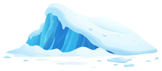 PNG Snowbank corner drop bend isolated iceberg illustration.