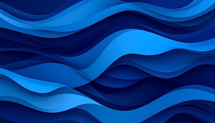 Fototapeta premium Abstract wavy layers of deep blue