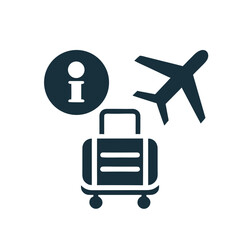 Minimal airport luggage vector travel info airport icon.