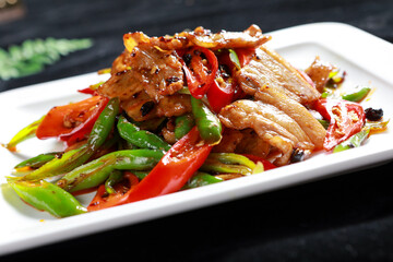 Chinese cuisine, Cantonese cuisine, farmhouse stir fried pork