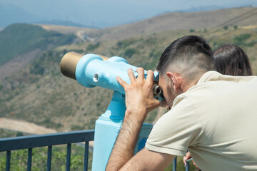 Obraz premium Modern Binocular in the outdoor. Armenia